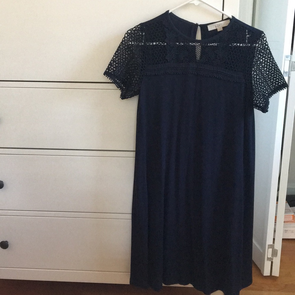 Loft Maternity xsmall petite swing dress in navy